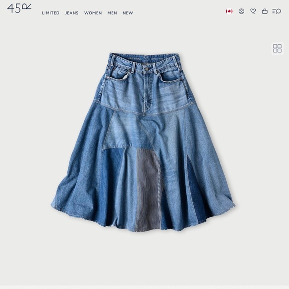45Rpm.  Rye Mugi Charlotte patchwork.denim skirt. - Picture 3 of 7
